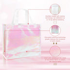 12 Pcs Reusable Glossy Gift Bag, Non-woven Tote Grocery Bag with Handle, Foldable Party Favor Gift Bags