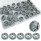 LifCratms 40 Pcs Non-Metallic Button Push-in Cable Connector, Gray
