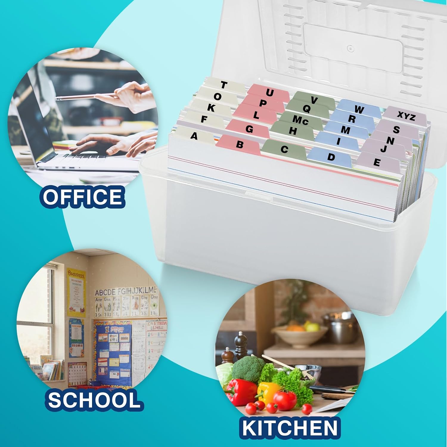 5"x8" Plastic Index Card Dividers, Pastel Colors, 25 Pack | Heavyweight, A-Z, Made of Polypropylene, Alphabetical