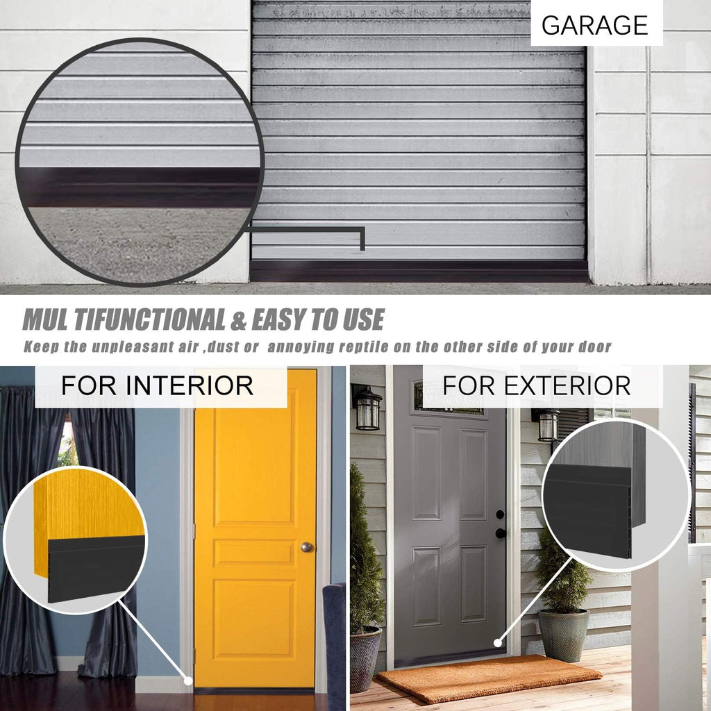 Upgraded Door Draft Stopper for Large Gap,Widened Door Sweep Seal Gap Up to 1.4" for Interior, Exterior and Garage