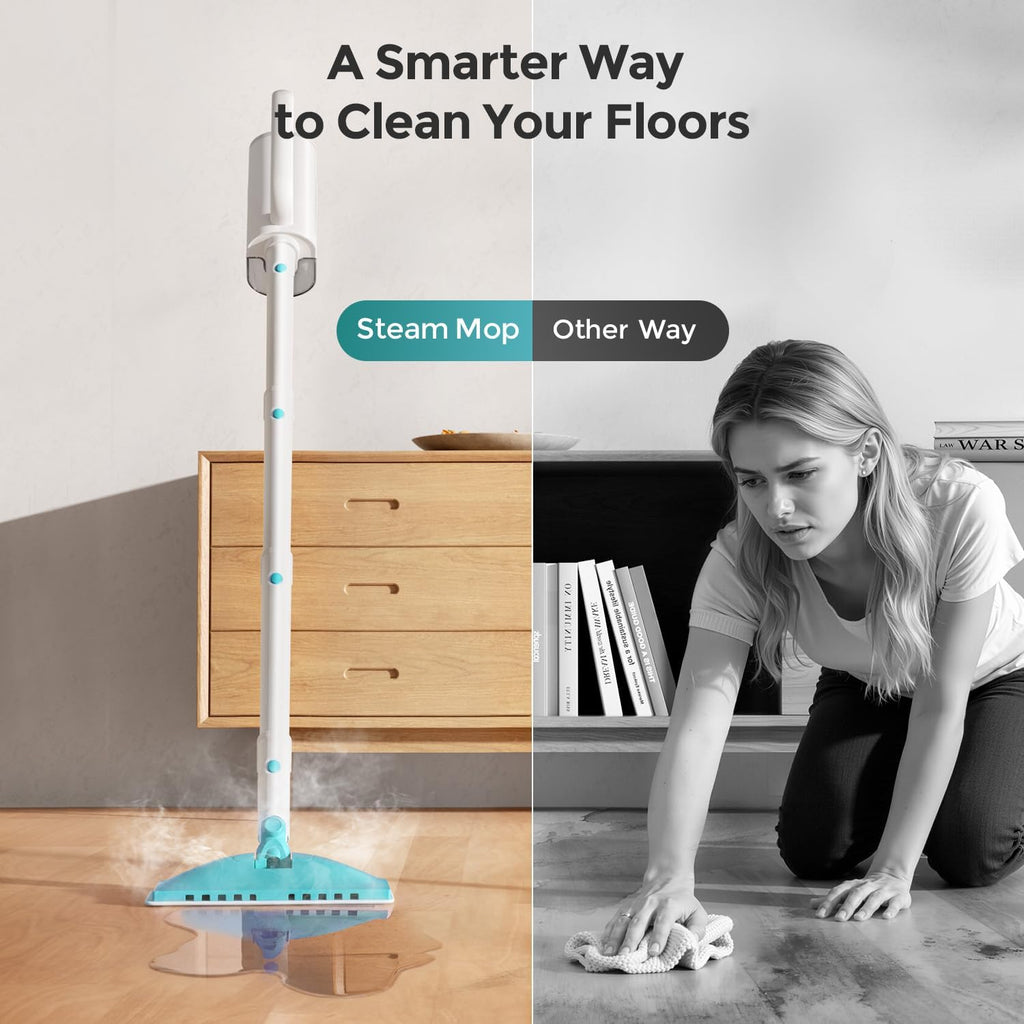Steam Mops for Floor Cleaning,All-in-One Steam Cleaner for Home with 2 Levels Steam Mode,350ML Tank,23FT Cord