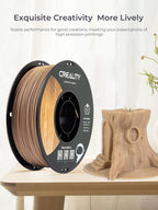 Wood Filament PLA 1.75 mm, Smooth Silk Texture, 1kg(2.2lbs)/Spool for 3D Printer