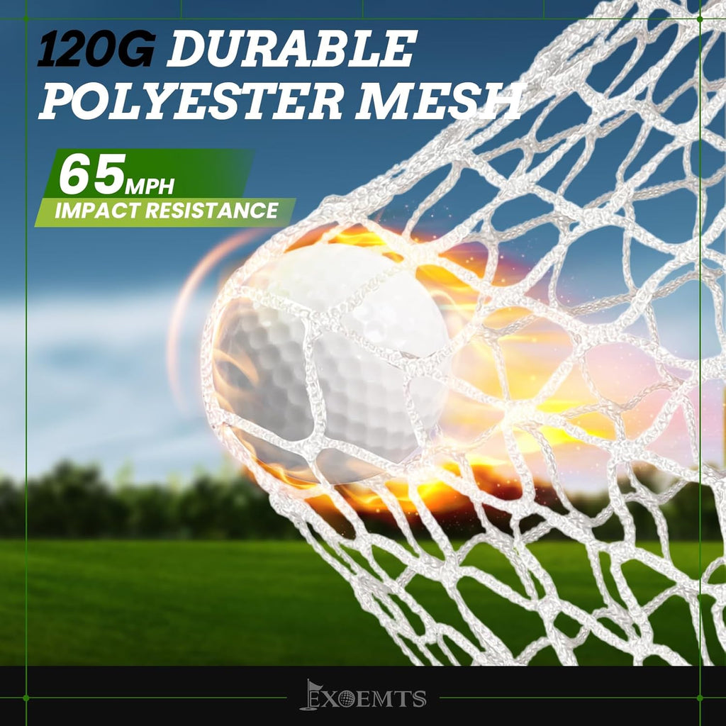 Golf Net 10x7FT with Tri-Turf Mat, Ball, Target & Bag, All-in-One Golf Practice Hitting Net for Backyard Driving