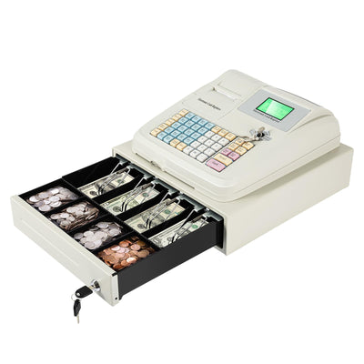 POS System 48 Keys Cash Register for Small Business, Retailer, Supermarket, 8 Digital LED Display Electronic Cash