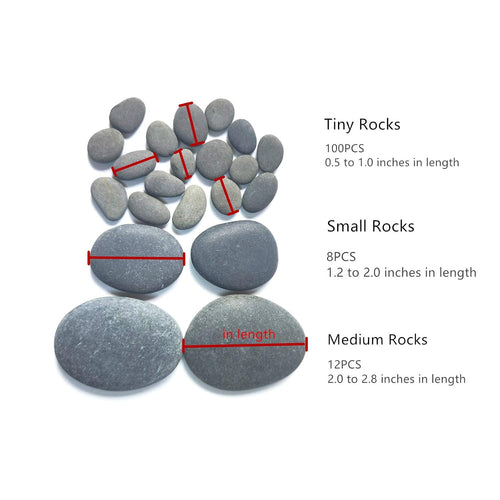 120 Pcs Painting Rocks, DIY Rocks Flat & Smooth Kindness Rocks for Arts, Crafts, Decoration, Medium/Small/Tiny Rocks
