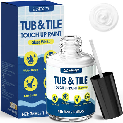 Tub and Tile Paint, Gloss White Porcelain Paint Repair Kit
