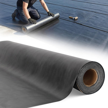 52 Mil Self-Adhesive EPDM Rubber Roofing Rolls, 39" x 32ft Rubber Roofing Membrane, Peel and Stick Waterproof Rubber