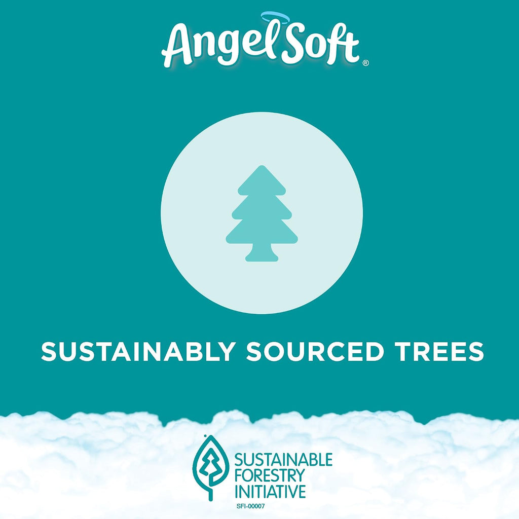 Angel Soft White 2-Ply Septic Safe Toilet Paper Tissue, 36 Double Rolls, 72 Regular Rolls, 260 Plus Sheets Per Double