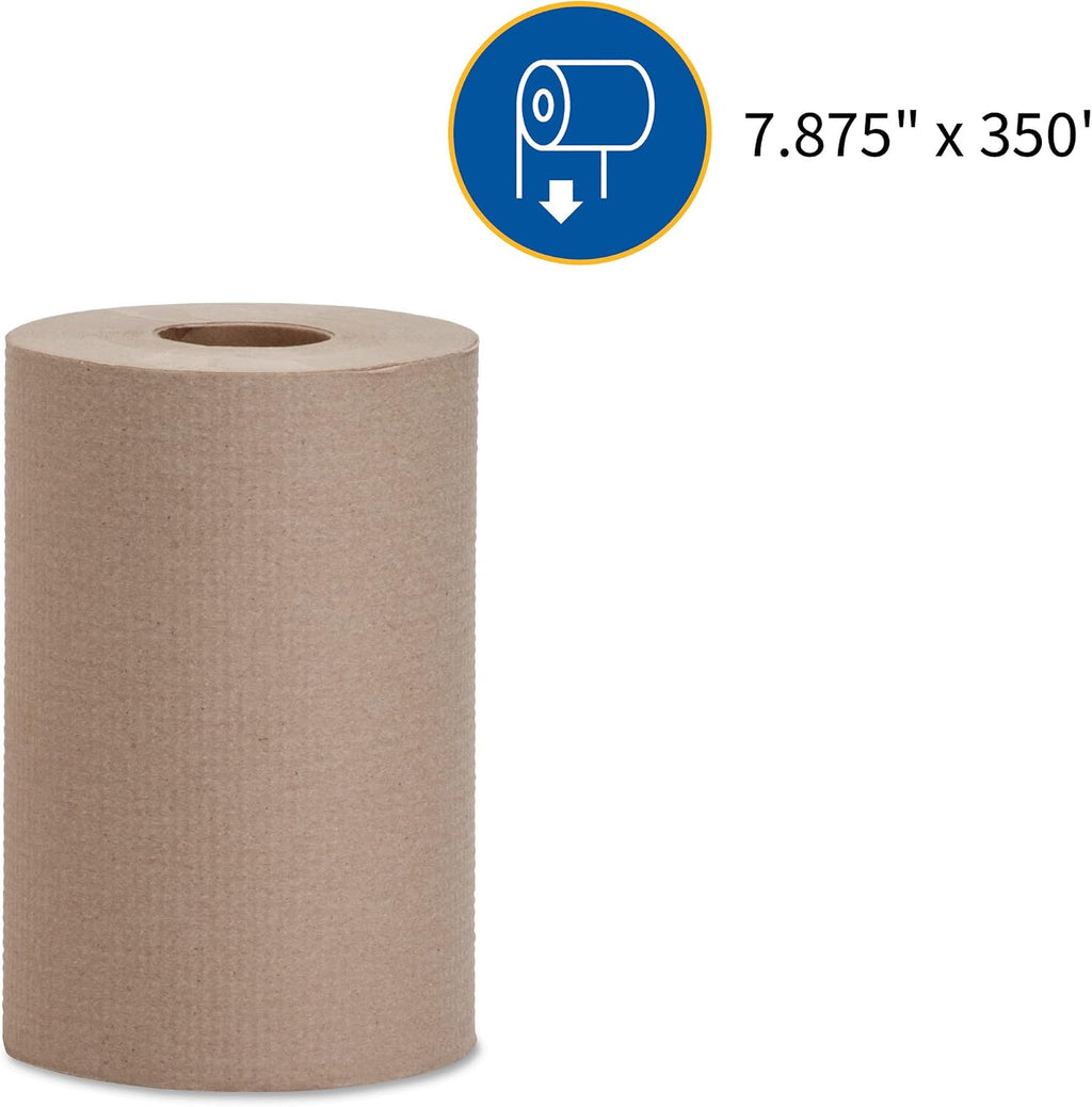 Hardwound Roll Towels, Kraft, 7.9" x 350', 12 Count