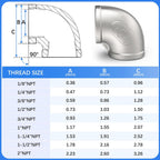 ChillWaves 304 Stainless Steel Pipe Fitting, 90 Degree Elbow 1" NPT Female x 1" NPT Female Thread Adapter(3-PACK)