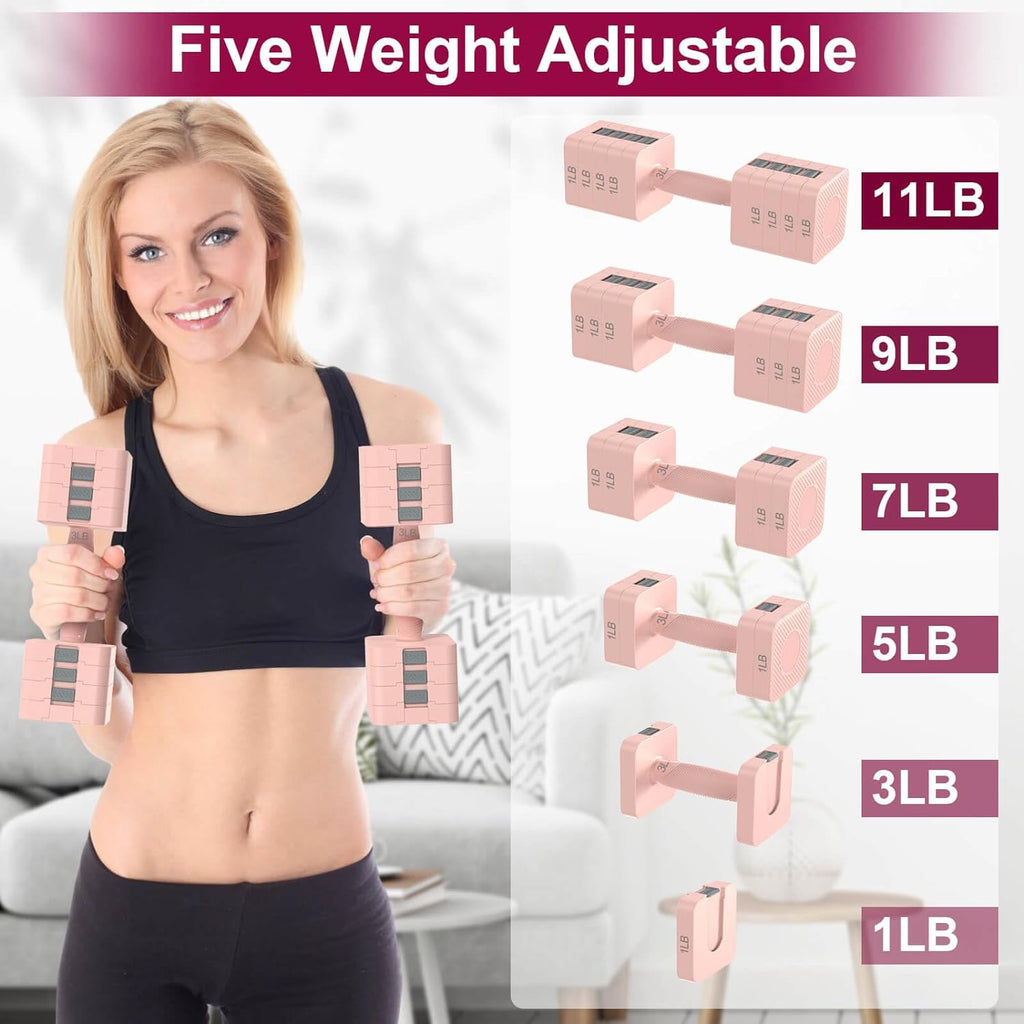 18LBS 22LBS Adjustable Dumbbells Set, Hand Weights Sets with Mutilple Levels, Adjustable Weight Dumbbells for