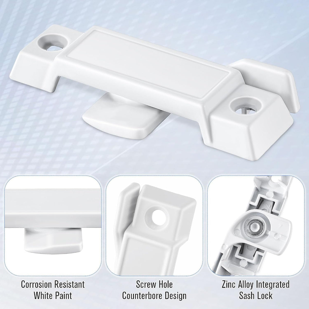 3 Pack Window Sash Locks Compatible with Prime-Line F2590, White
