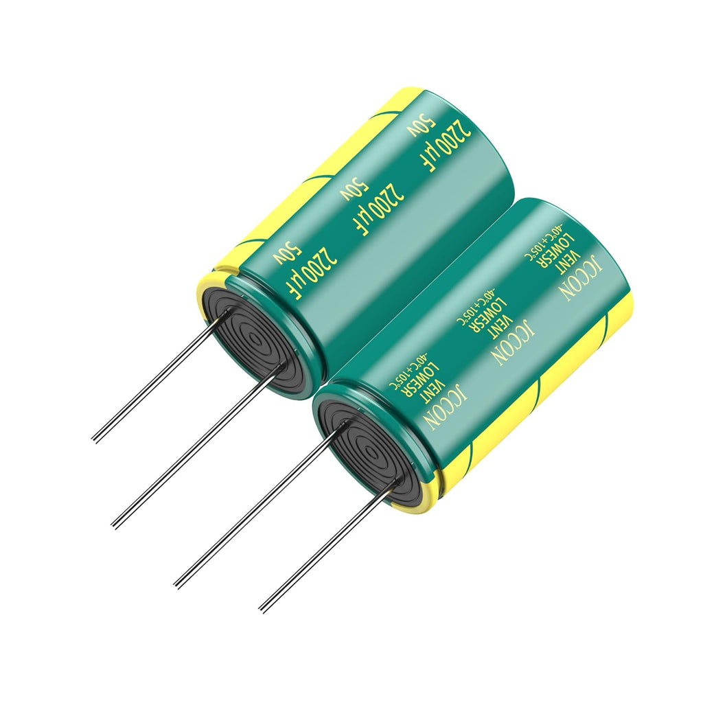 2-Pack 50V 2200uF Premium Quality Low ESR Electrolytic Capacitors 16x30mm (0.63x1.18in), 50Volt 2200MFD High-Frequency Caps with Superior Performance