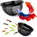 2Pcs Floating Betta Hammock & Shrimp Shelter, Beta Hide Cave and Resting Spot, Fish Feeding Rings, Safe Aquarium