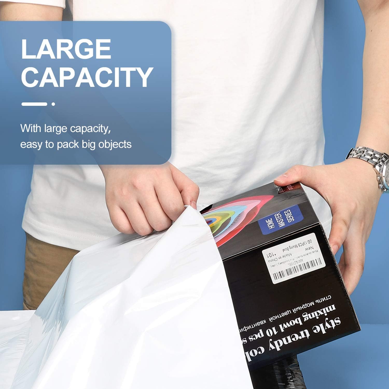 Large Poly Mailers 19x24 50 Pack, White Self Seal Shipping Bags | Strong Thick Tear-resistant Waterproof Mailing