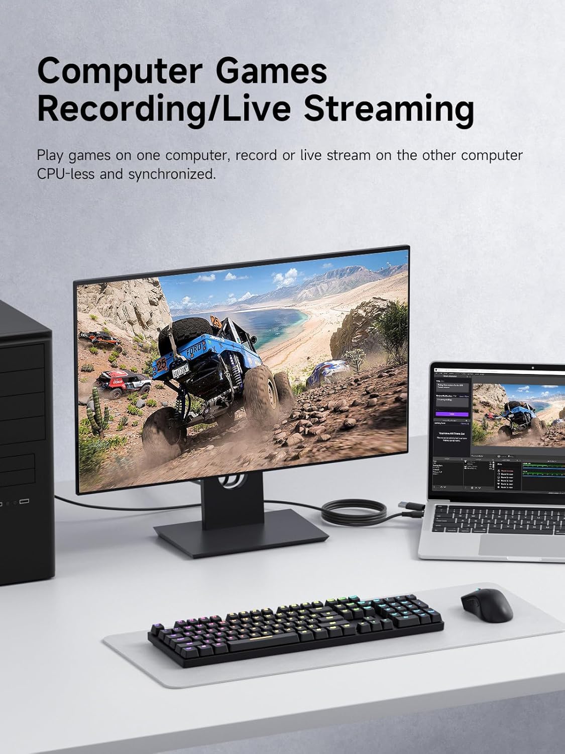 USB3.0 Video Capture Card with 100W PD, HDMI to USB A/USB C Capture Cable 1080P@60fps YUY2 MJPEG MS2130 for Quest 3 2