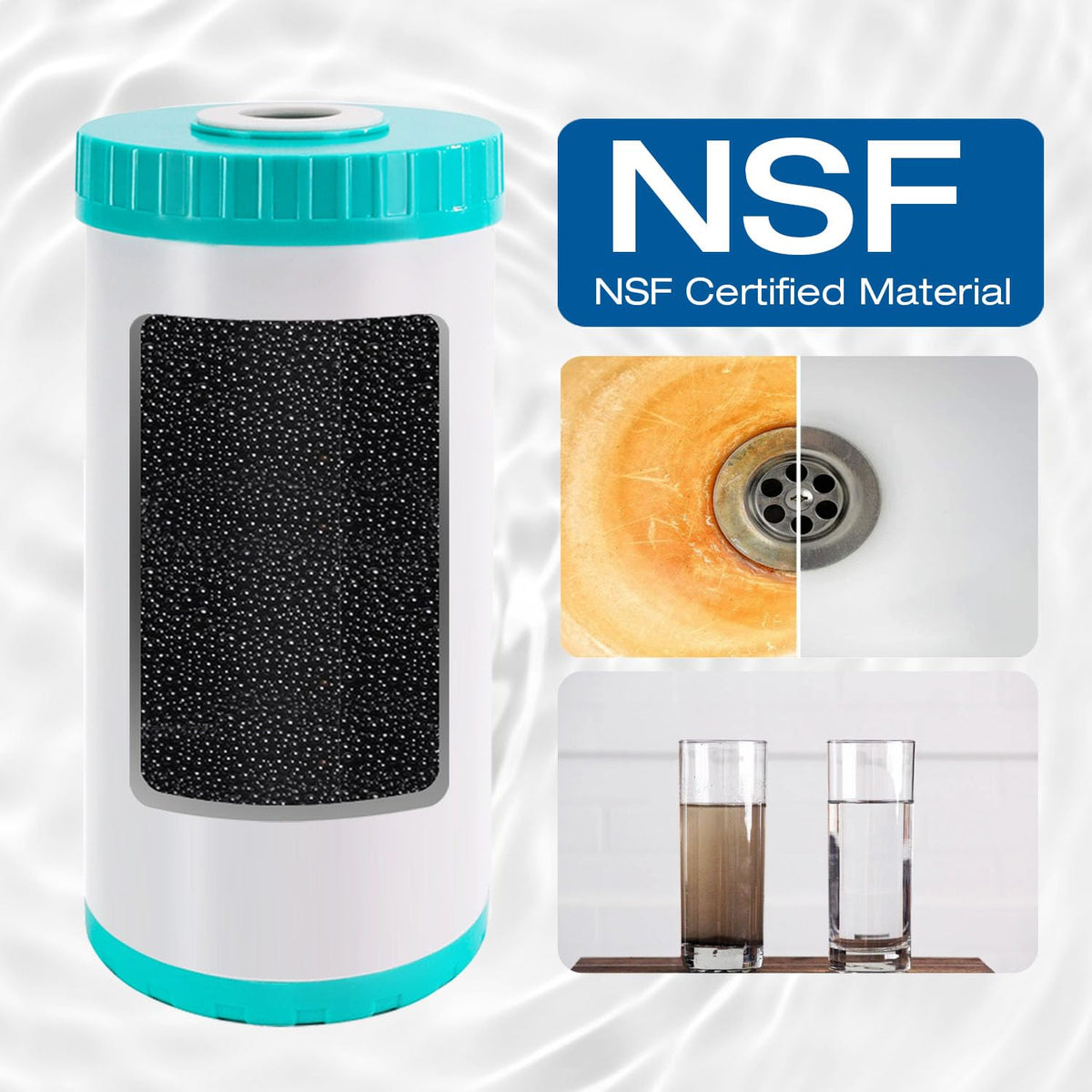 10" x 4.5" Iron Water Filter Cartridge for Well Water
