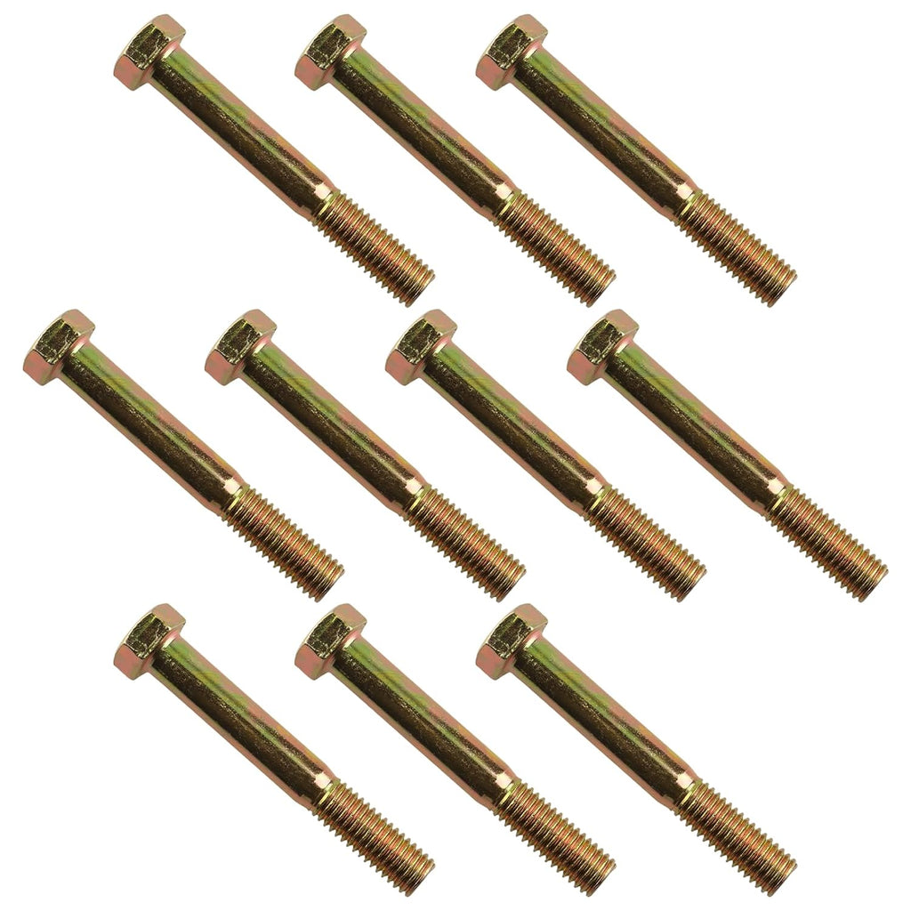 1/2-13 x 3-1/2" Grade 8 Hex Cap Coarse Large Bolts- 10 Pcs