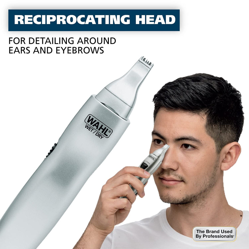 Battery Men’s Nose Hair Trimmer - Eyebrows, Neckline, Nose & Ear Hair | Quick Multi-Head Cordless Precision Trimming