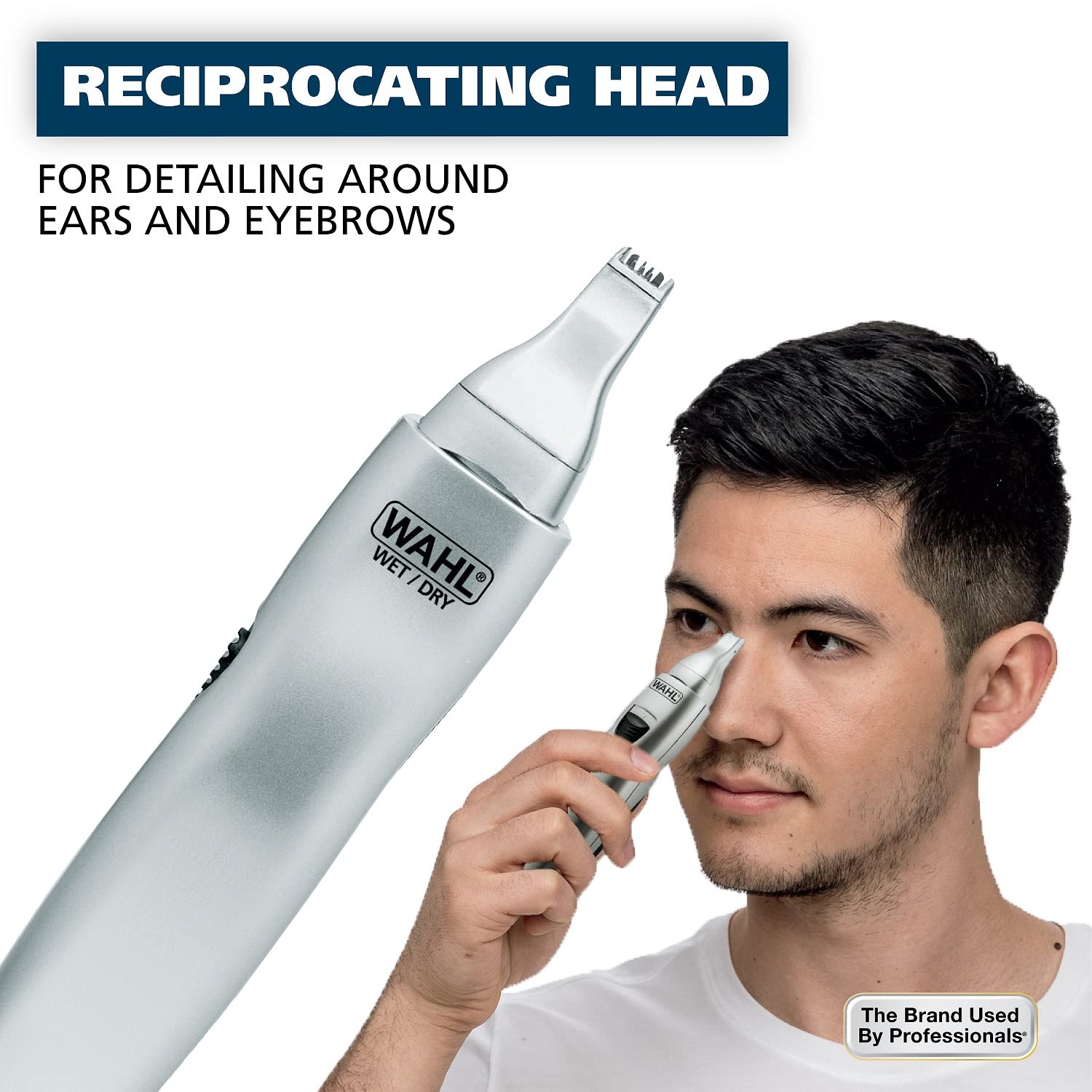 Battery Men’s Nose Hair Trimmer - Eyebrows, Neckline, Nose & Ear Hair | Quick Multi-Head Cordless Precision Trimming