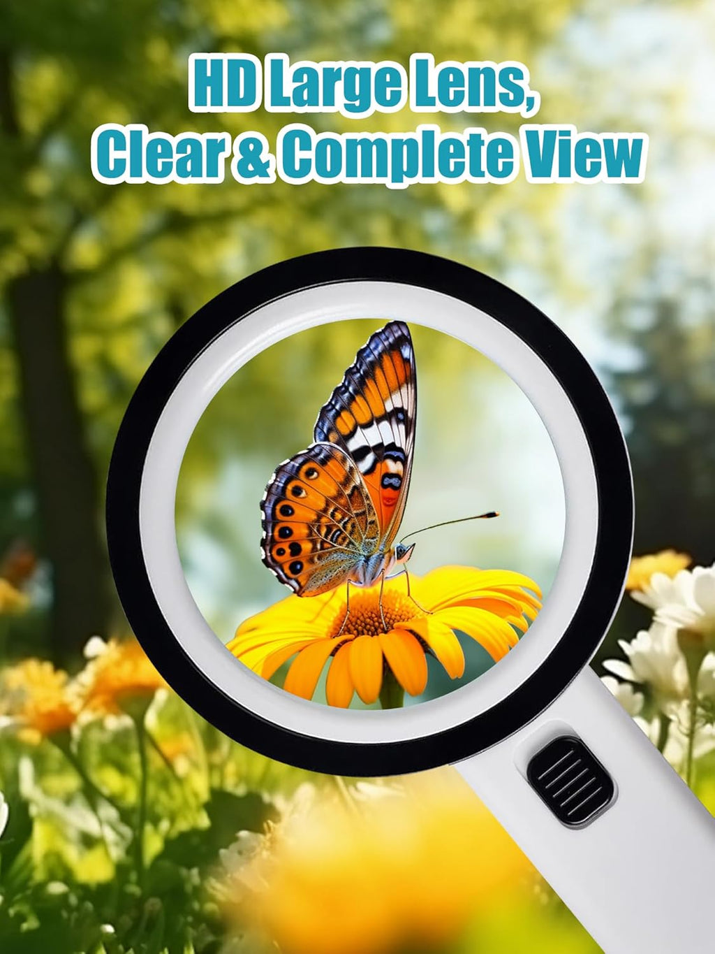 Magnifying Glass with Light - 30X Handheld Magnifying Glasses, 13LED Light, Illuminated Reading Magnifier for