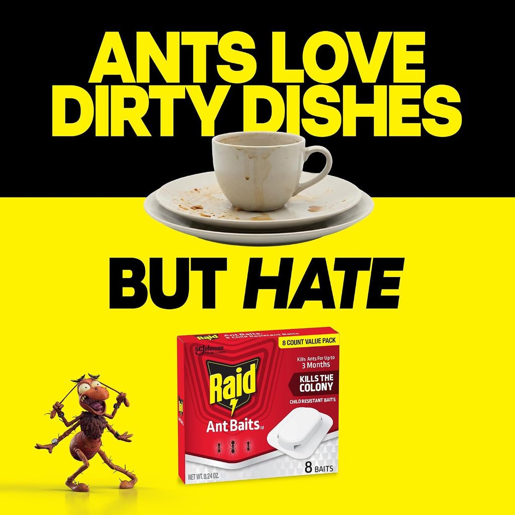 Ant Killer Baits, Child Resistant Bug Killer for Indoor Home Use, 0.24 Oz, 8 Count