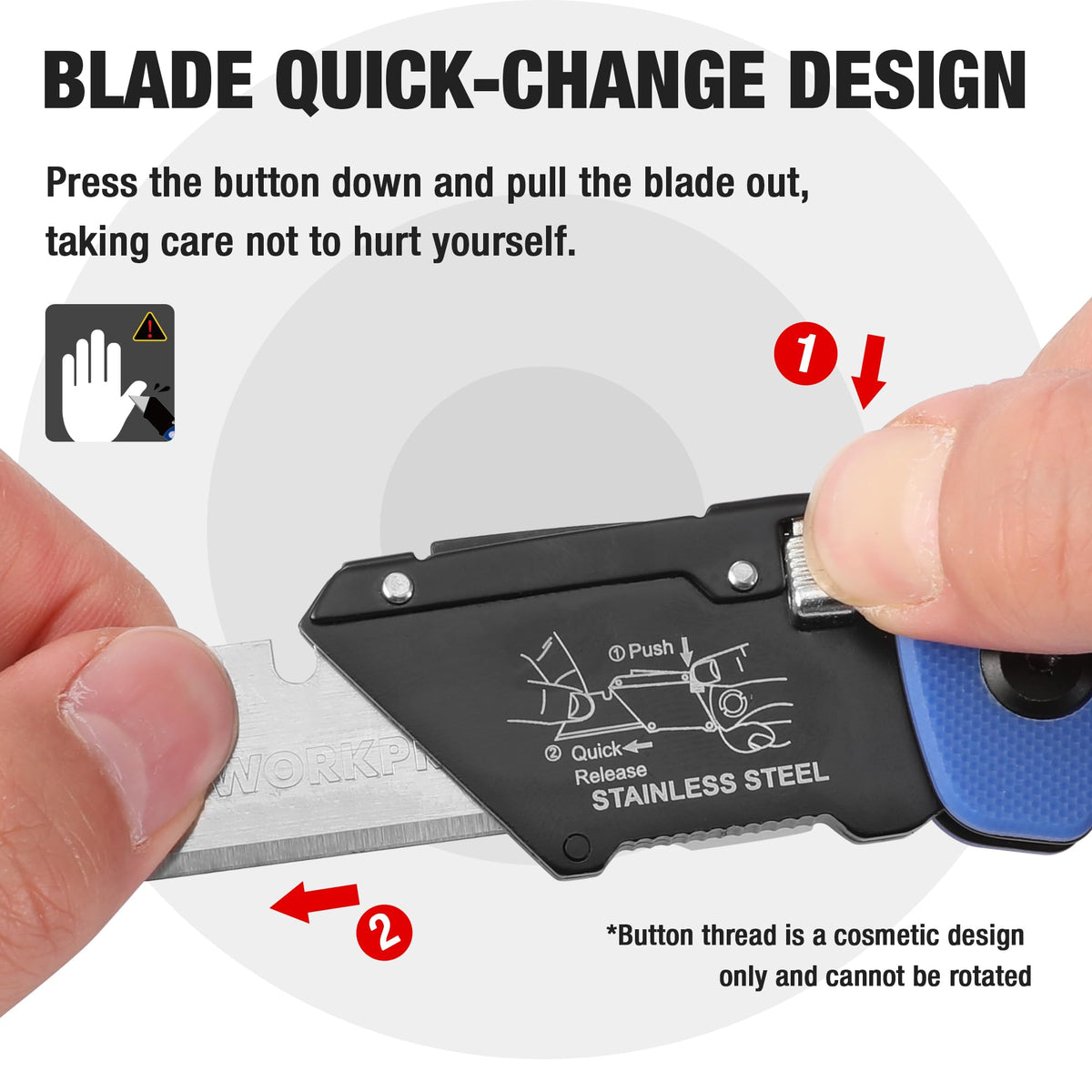 Folding Utility Knife G10 Handle with Stainless Steel Head, Quick-change Blade & Back Lock, Heavy Duty Box Cutter