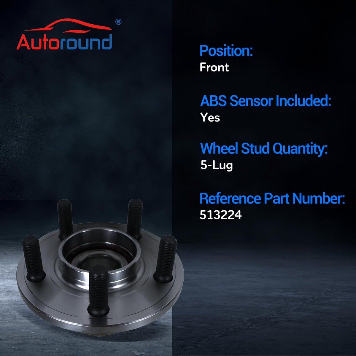 Autoround 513224 RWD Front Wheel Hub Assembly Fit for Dodge Charger 2006-14