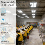 Lightdot LED Linear High Bay Shop Light, 4FT 265W, UL Complied -2 Pack
