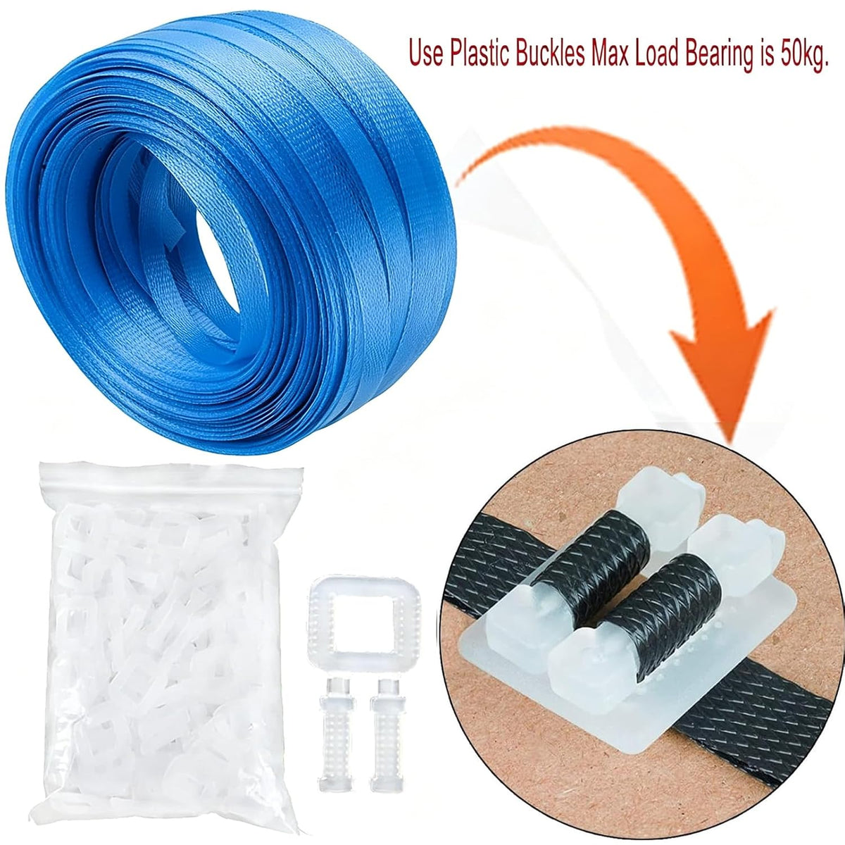 Plastic Packaging Banding Strapping Kit, 330' x 1/2'' Polypropylene Straps