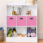 Fabric Cubby Storage Bins,13x13x13 Inches,Cube Organizer Bin Foldable Storage Boxes with Dual Handles Fabric