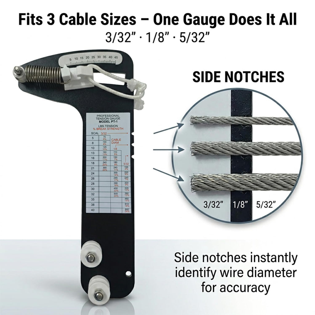 PT-1(M) Tension Meter Professional Fits 3/32", 1/8", 5/32" Cables