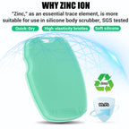 Zinc Infused Silicone Body Scrubber, Quick-Dry Bath Brush
