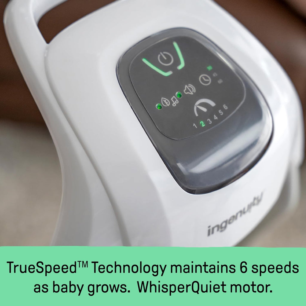 SimpleComfort Lightweight Compact 6-Speed Multi-Direction Baby Swing, Vibrations & Nature Sounds, 0-9 Months 6-20 lbs