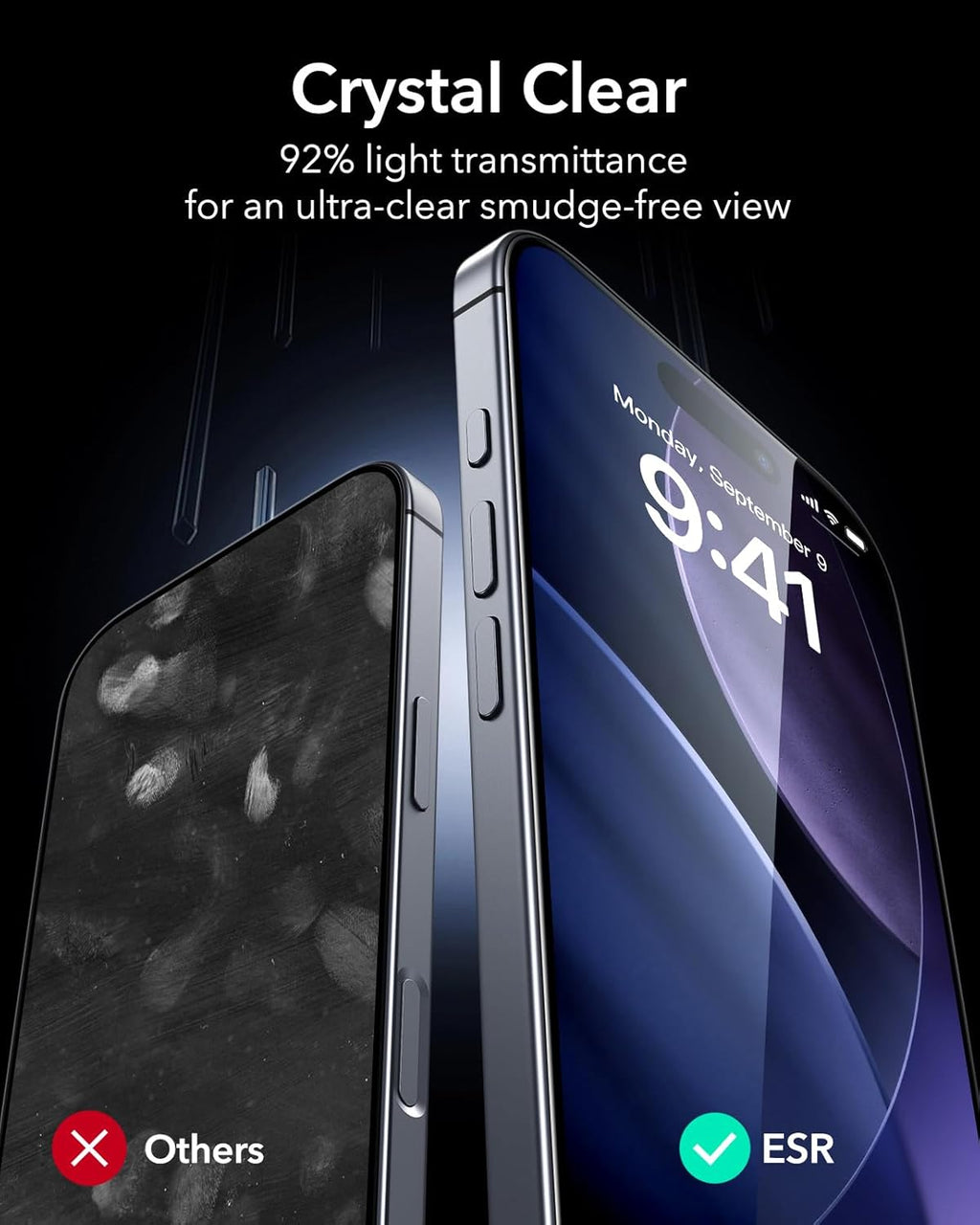 3 Pack for iPhone 17/iPhone 16 Pro Screen Protector, [9H Hardness] [Military Grade Shatterproof] Full Coverage