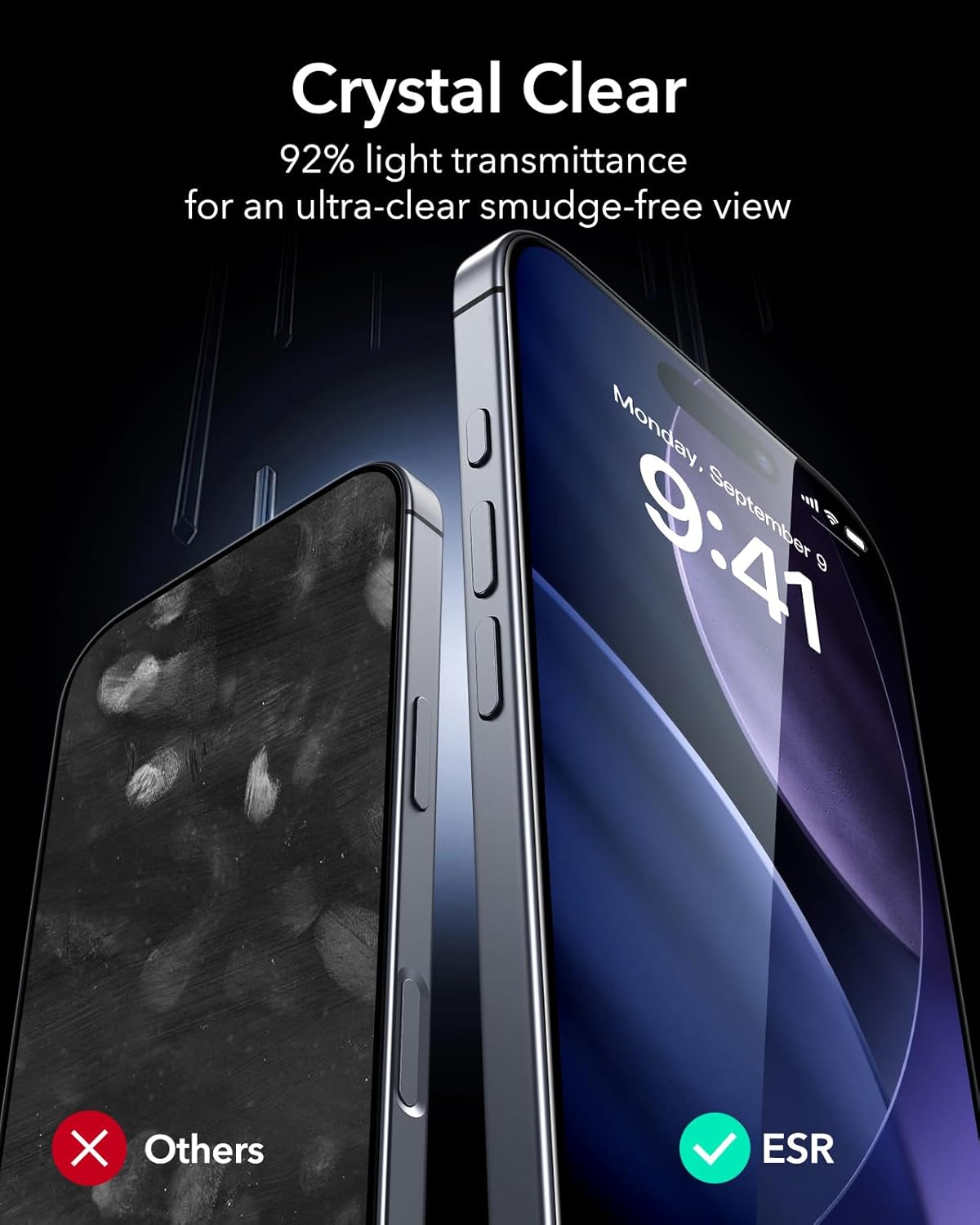 3 Pack for iPhone 17/iPhone 16 Pro Screen Protector, [9H Hardness] [Military Grade Shatterproof] Full Coverage