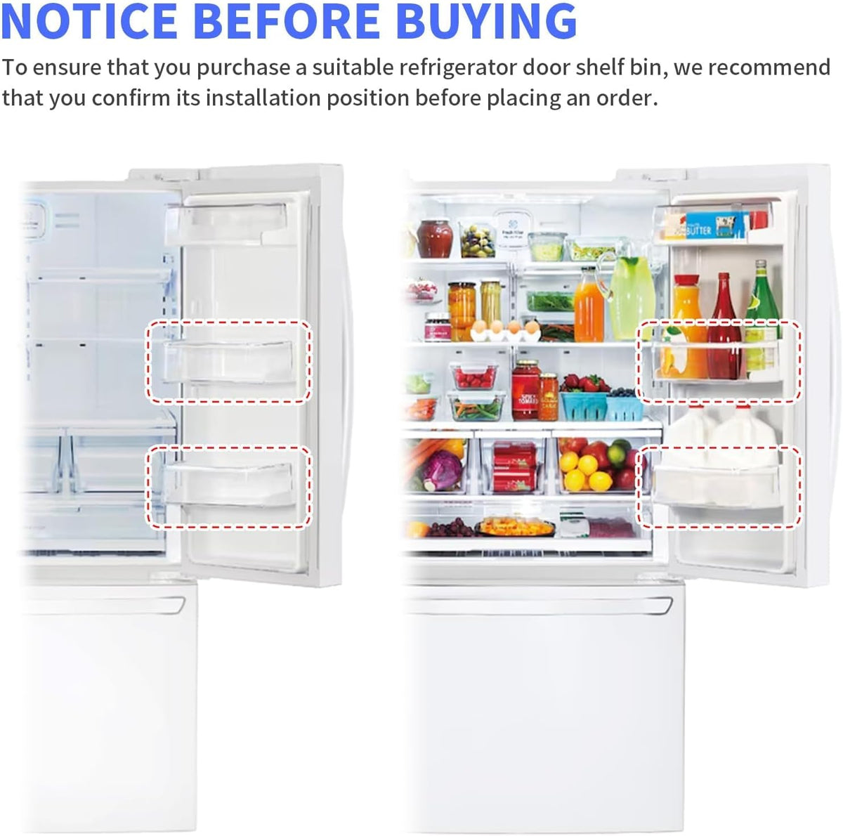 Right 2 Pack AAP73252209 AAP73252202 Refrigerator Door Bin Replacement