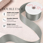 Dk.Silver Satin Ribbon 2 Inch x 25 Yards for Gift Wrapping