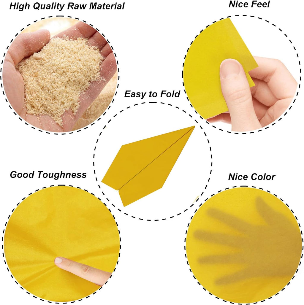 100 Sheets Yellow Tissue Paper 20x14 Inches