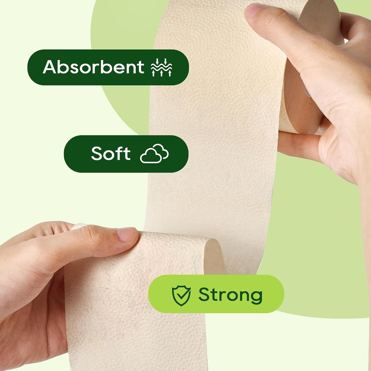 Bamboo Toilet Paper 2 Ply, 16 Double Rolls, 320 Sheets, Nature