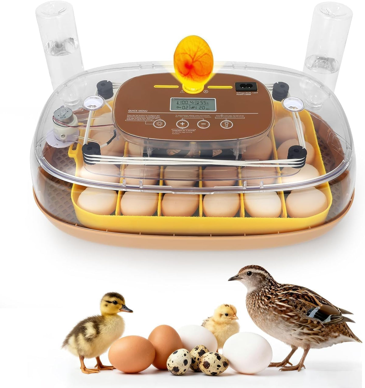 Series III - 24 Egg Incubator for Hobbyists, Full-Stage Adaptive Humidity (Dual-Bottle) & Temp Control