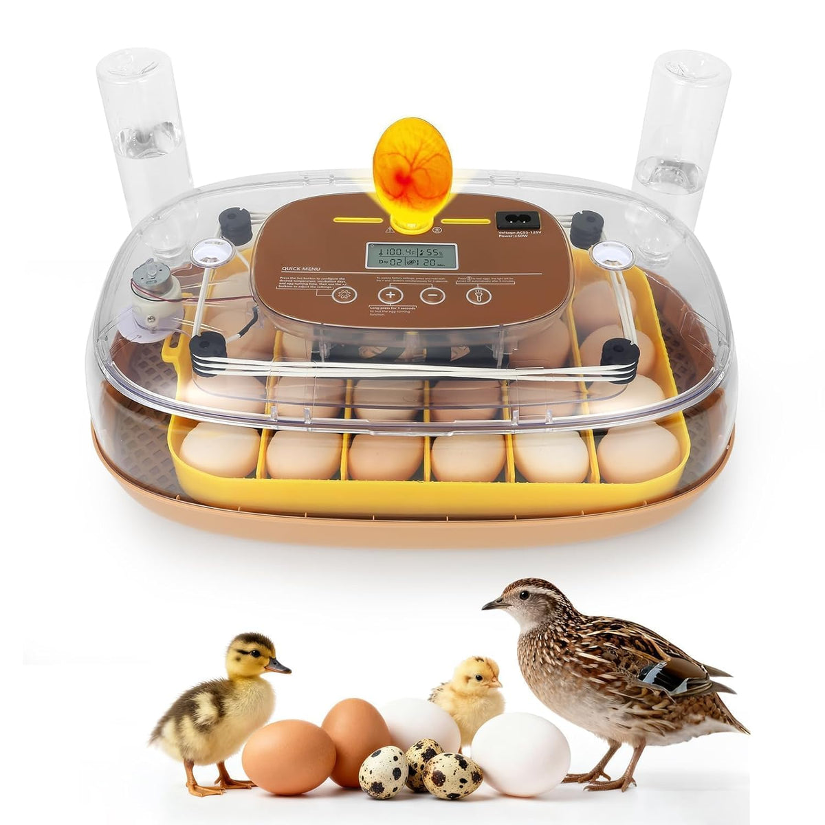 Gen III - 24 Egg Automatic Incubator, Stage-Based Adaptive Humidity with Auto-Refill, Stable Temp Control, Flexible
