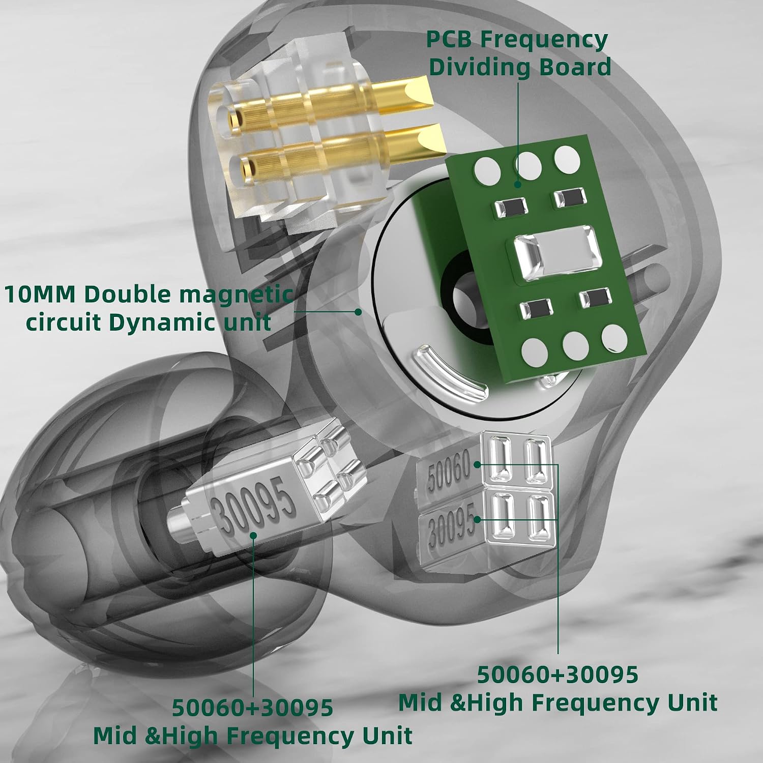 C10 in Ear Monitor Headphone 10 Hybrid Drivers Wired Earbud 4BA 1DD HiFi IEM Earphones Stereo Noise Isolating