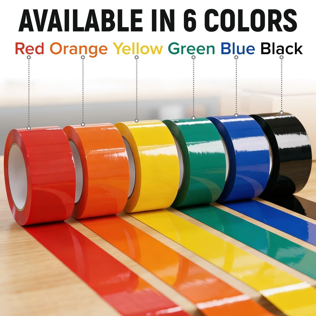 2" x 110 Yards Black Packing Tape, 12 Rolls