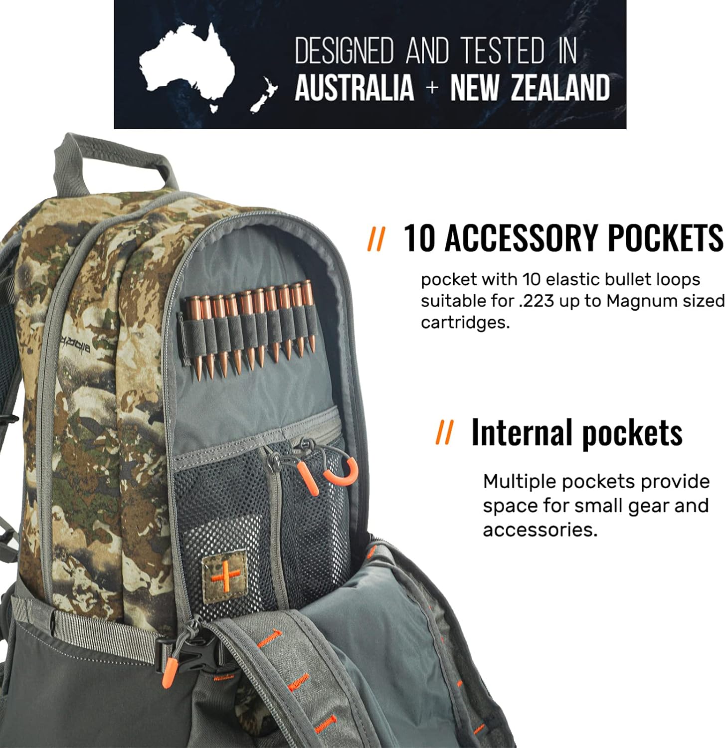 Camo and Green Hunting Backpack Tactical Military Bags Waterproof Daypack for 25L Capacity Removable Hip Belt