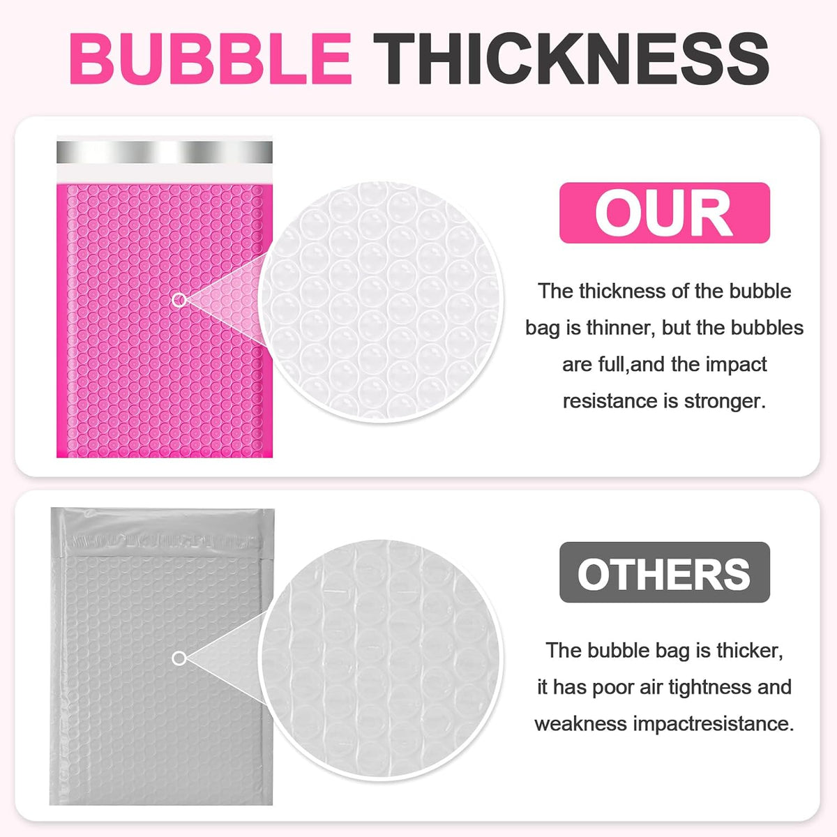 Small Bubble Mailers 3.5x5 100 Pack Waterproof Padded Envelopes Self Seal Small Packaging Shipping Bags for Small