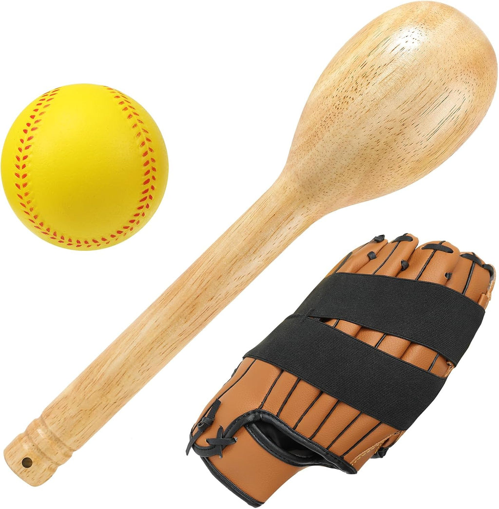 Baseball Glove Break-in kit, One Piece Structure Baseball & Softball Glove Mallet, Glove Wrap Band, Practice Ball