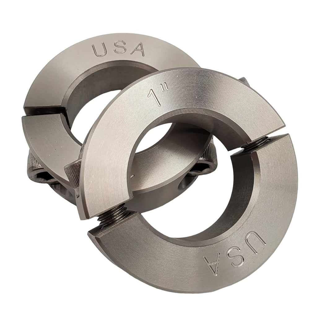 1.00" Bore Diameter - Clamping Two Piece Shaft Collar - 303 Stainless Steel (2 Pack)