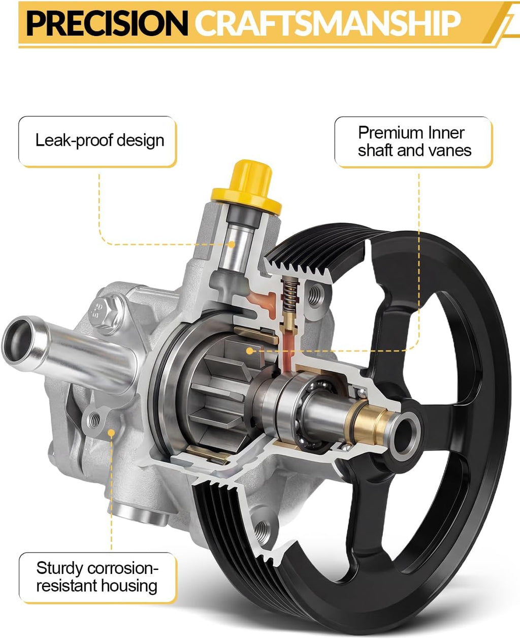AATEE Power Steering Pump with Reservoir for:-Chevy Silverado Suburban