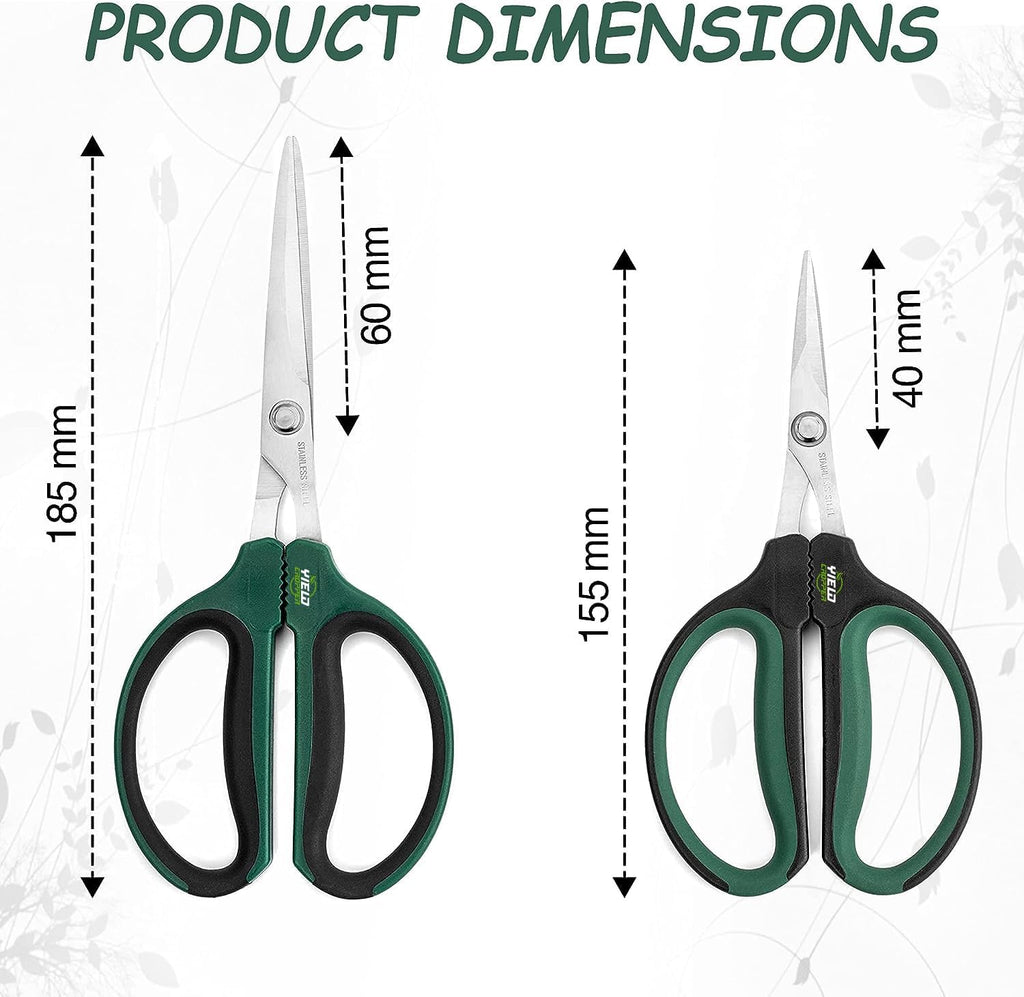 Hydroponic 2-Pack Bonsai Scissors and Plant Trimming Shears Set - Stainless Steel Pruning Shears for Indoor